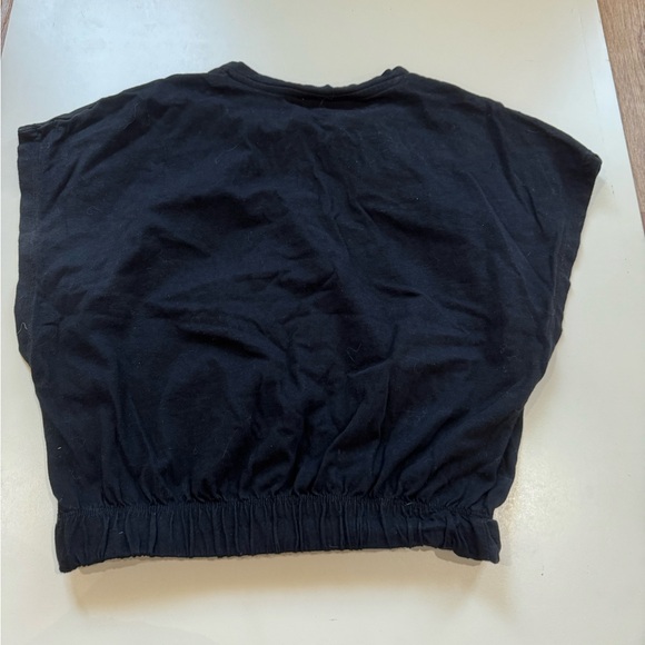 Cinched Crop Top Women’s Size Small Cotton Black‎ No Tag Maybe Med - Picture 2 of 5